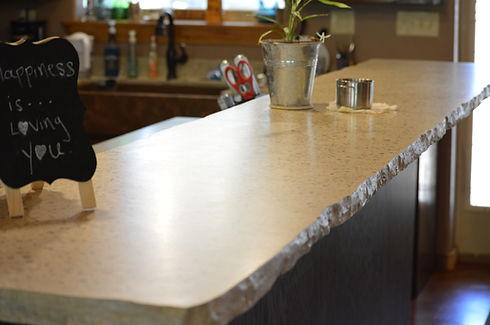 Bespoke Concrete Raised Bar for Indoor Kitchen