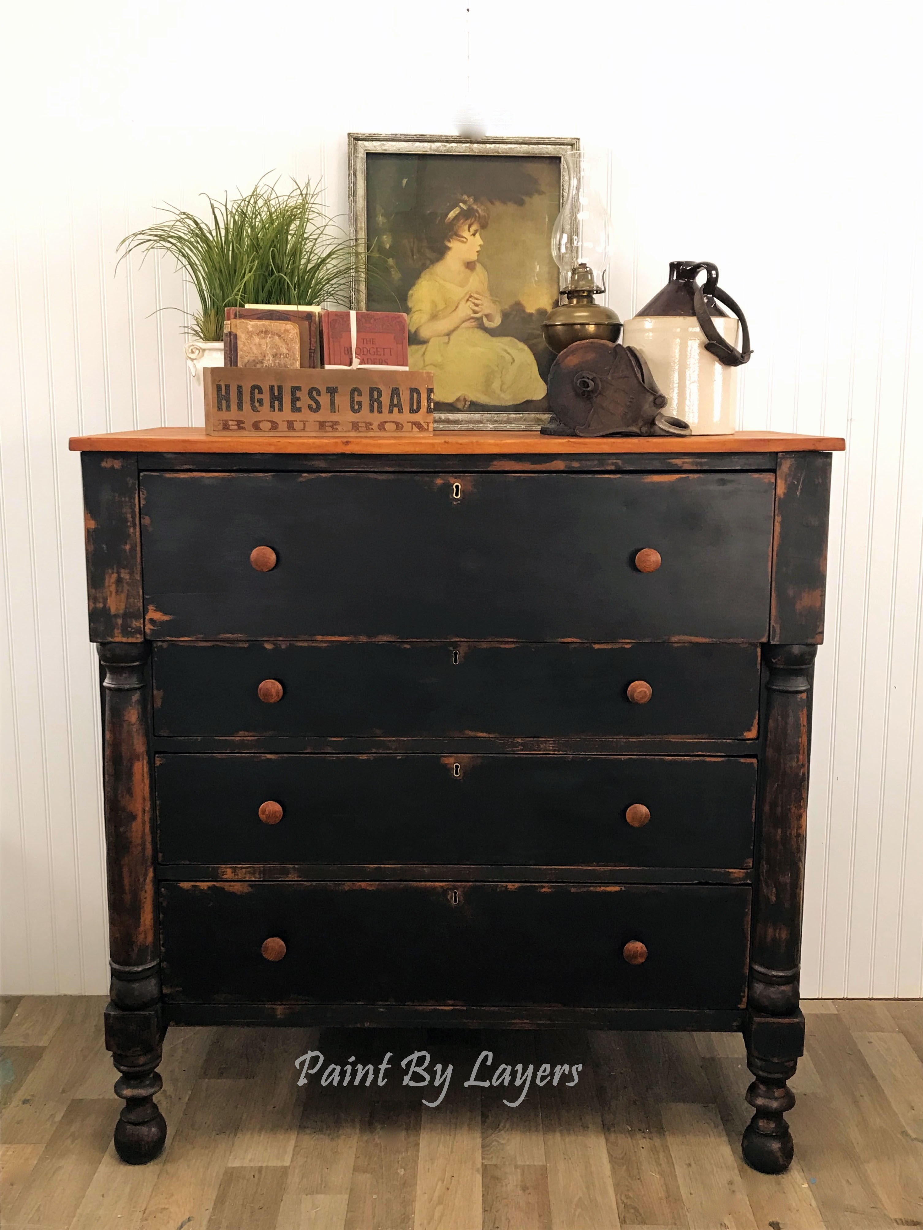 Antique Empire Style Farmhouse Dresser   SOLD