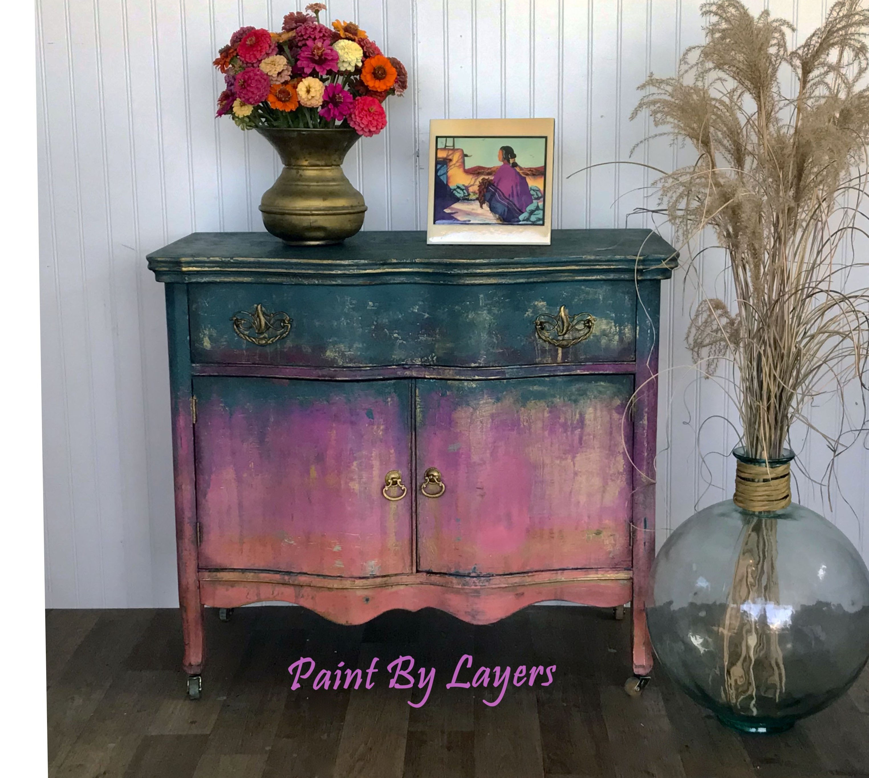 SOLD  Bohemian style  washstand, Bathroom storage cabinet,