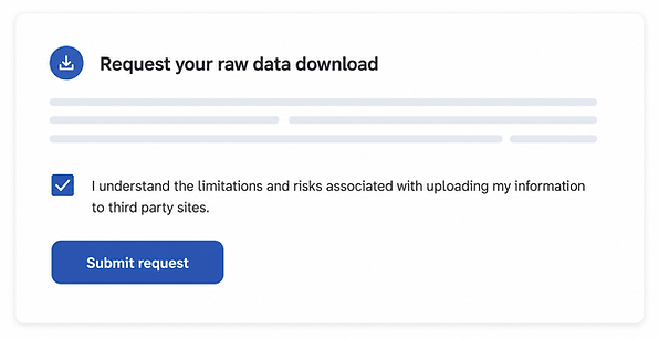Request raw 23andMe DNA data download and submit button