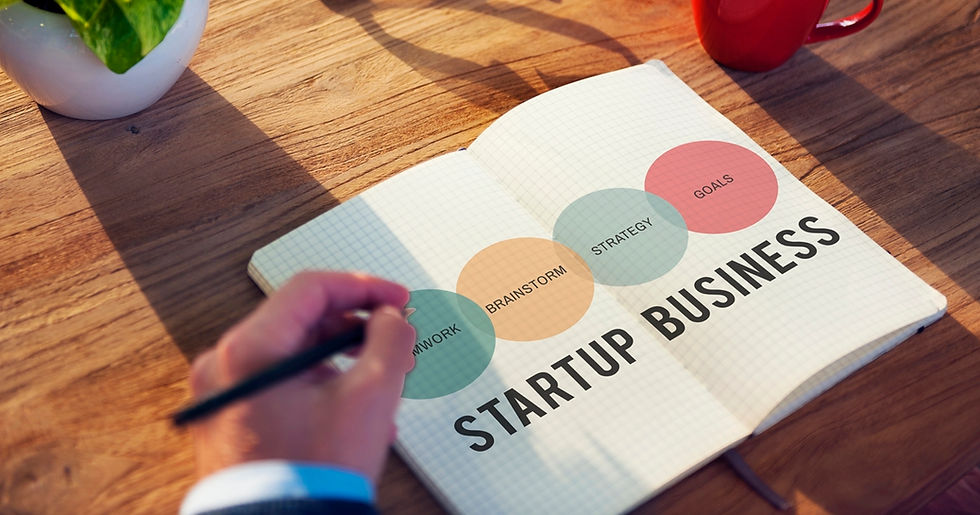 open notebook with startup plan