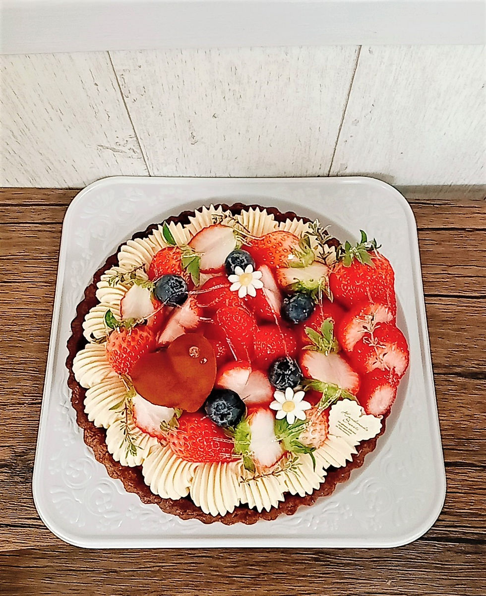 サムネイル： フルーツタルト　６号　果物指定可バースデー仕様ディプロマットクリーム