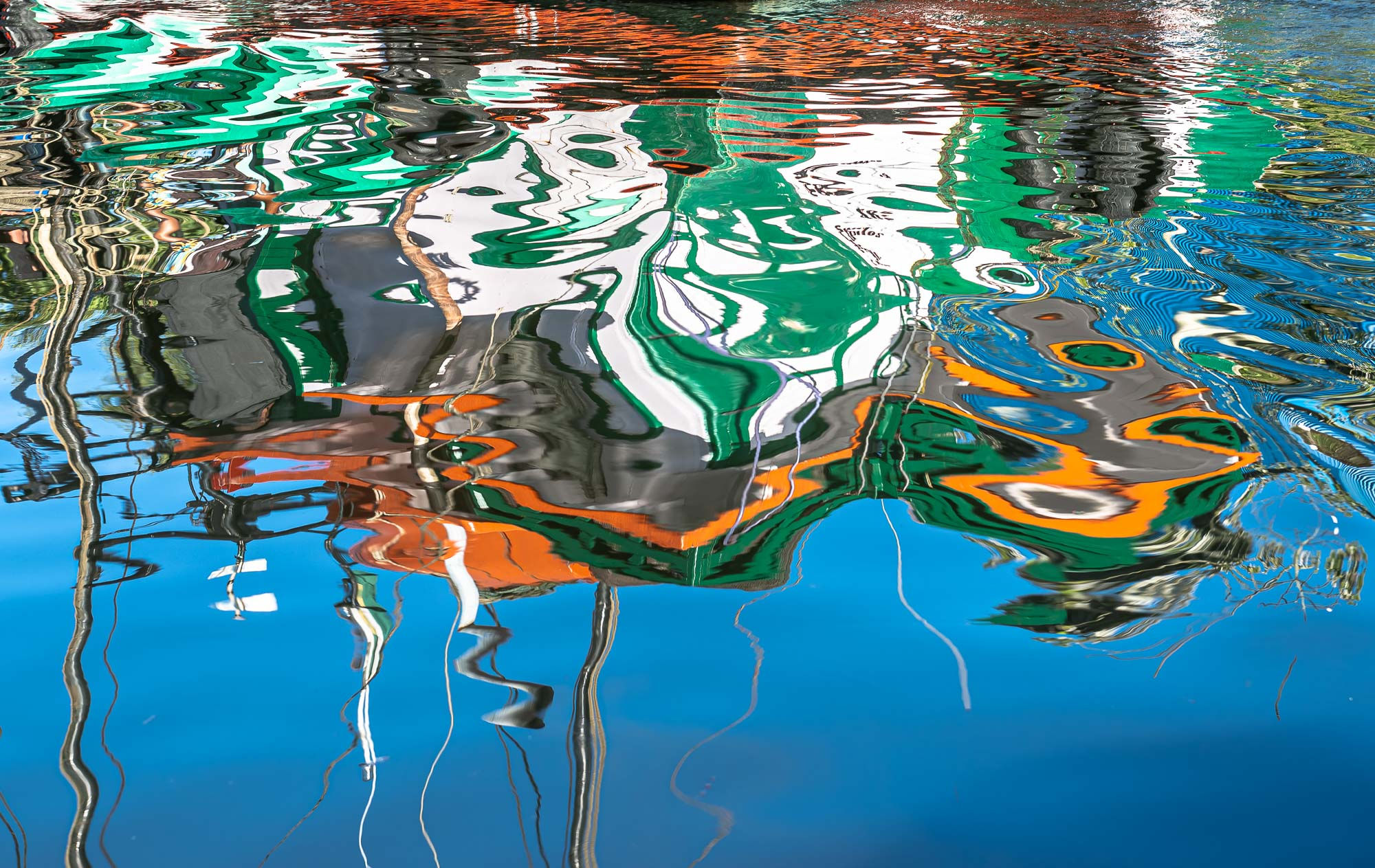 Abstrato verde e laranja