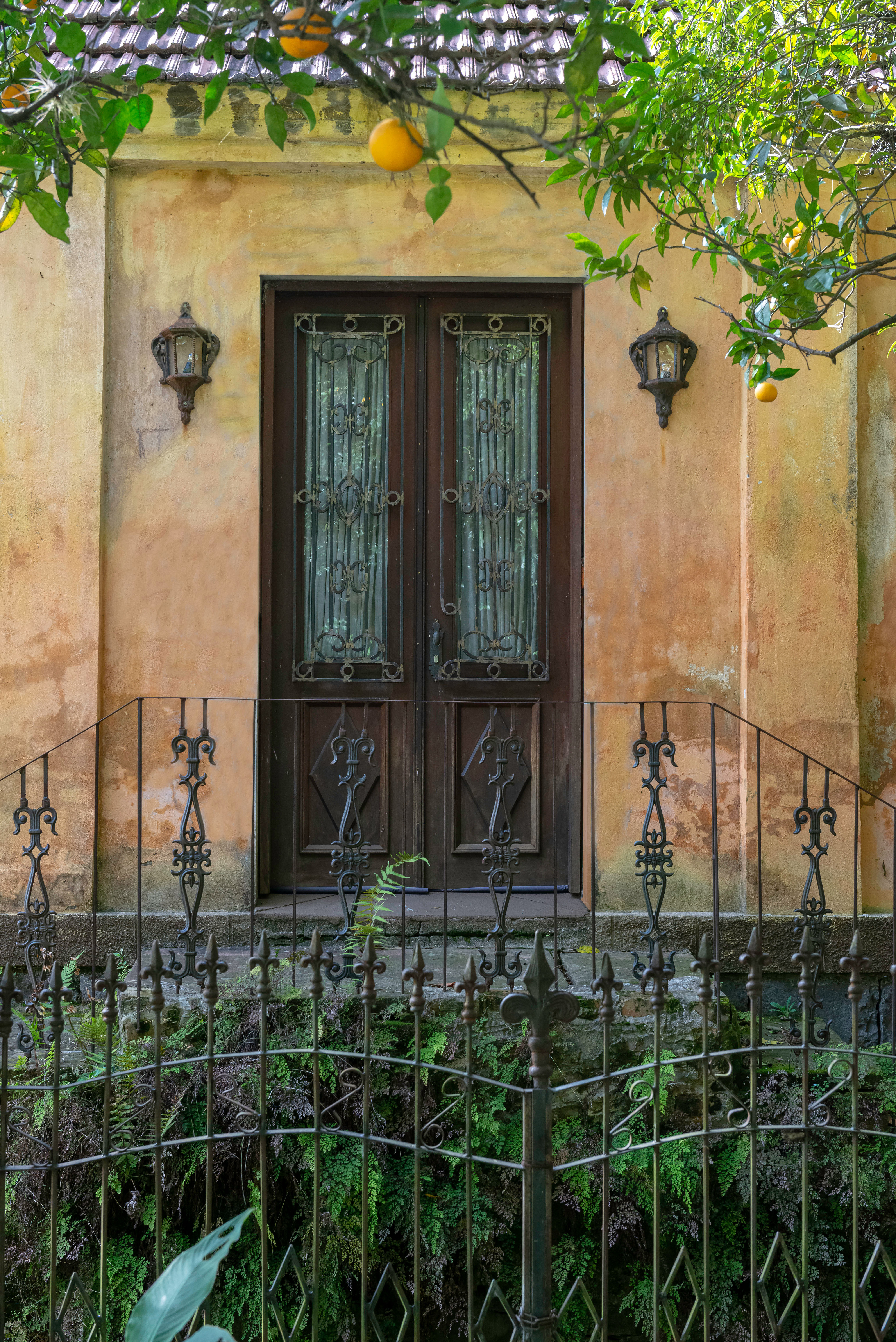 Porta e laranjas - Caminho de pedras - Bento Gonçalves - RS