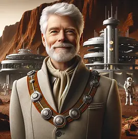 DALL·E 2024-05-08 14.52.56 - An older mayor of a human colony on Mars in the year 2067. Th