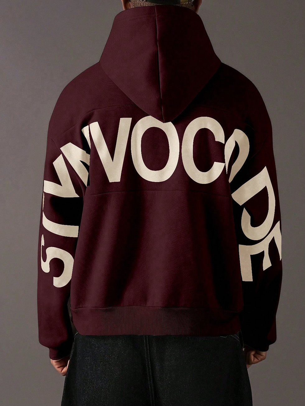 Back-Print Wrap Hoodie - Y2K Lettering — front view