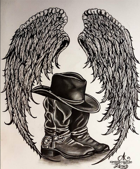 Wings & Boots Tattoo Design