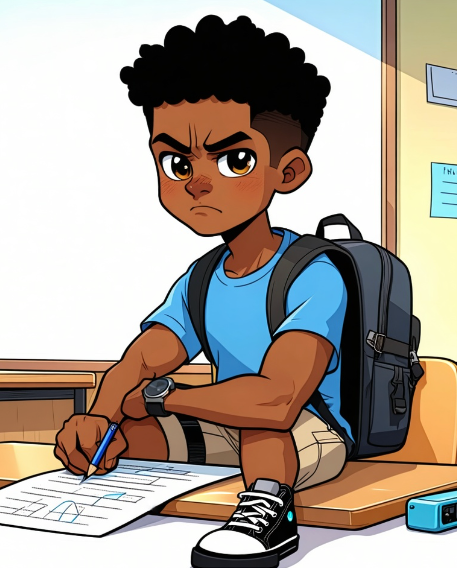 Joe is feeling sad after not doing well on a test.