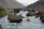 Entering "The Gates" rapid as it exits the crater.