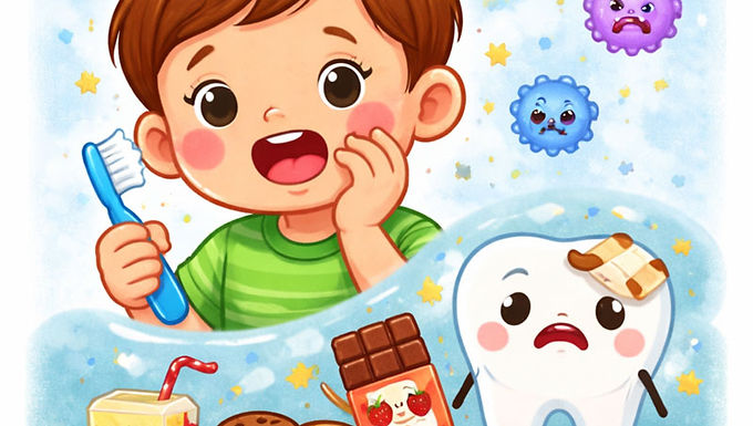 kid with cavity hurting mouth sad tooth