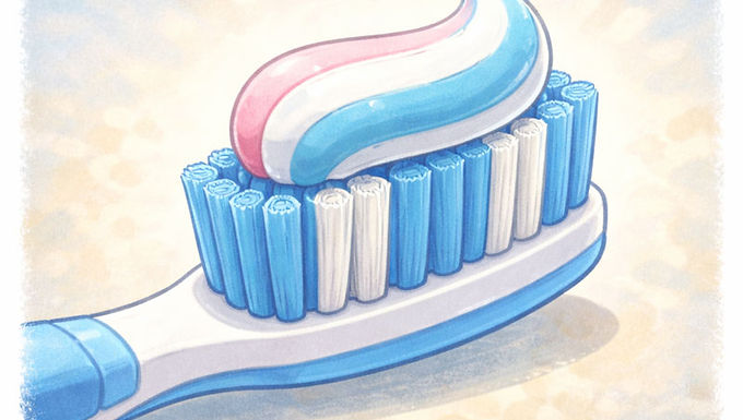 toothbrush with a dab of toothpaste on it