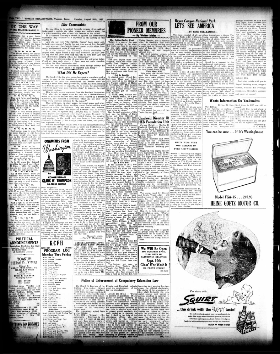 The Yoakum Herald: August 30, 1960