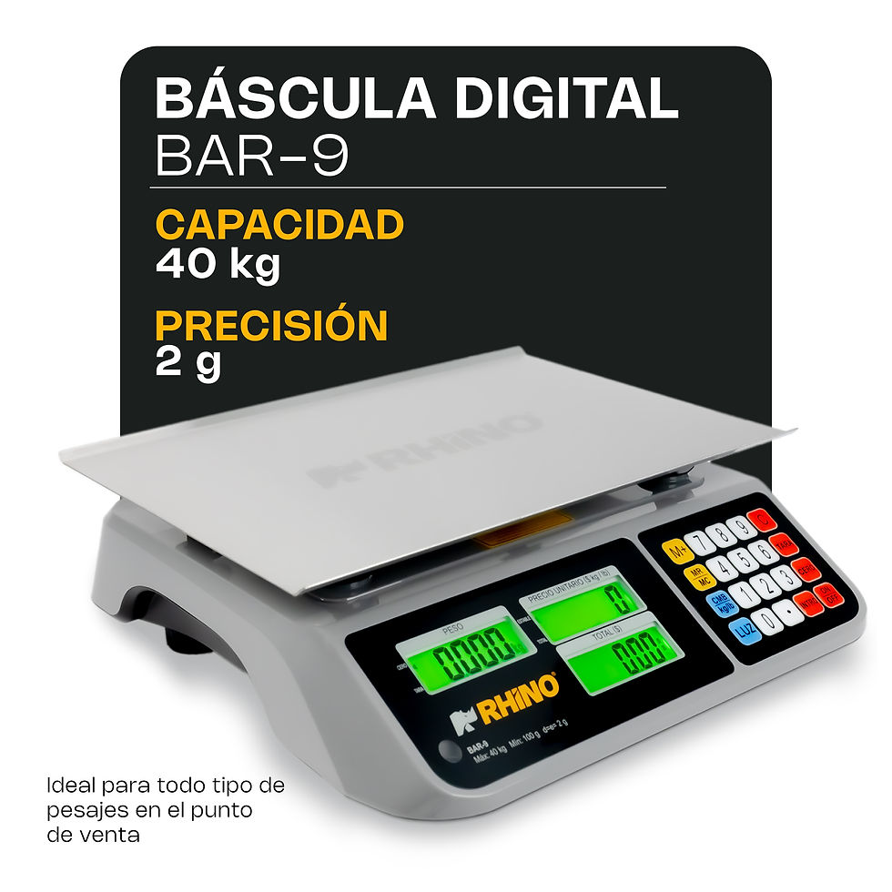 Miniatura: Báscula Electrónica Multifunciones con Puerto USB 40 KG – RHINO BAR-9