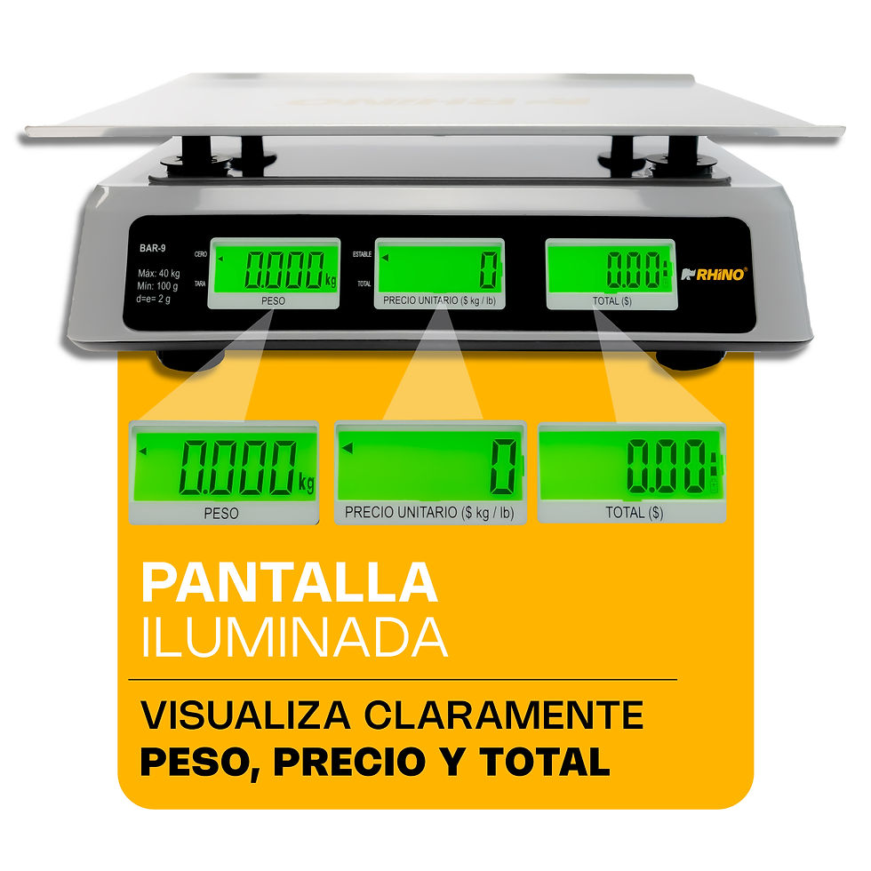 Miniatura: Báscula Electrónica Multifunciones con Puerto USB 40 KG – RHINO BAR-9