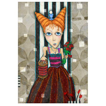 egg head, squeezebox, red hair