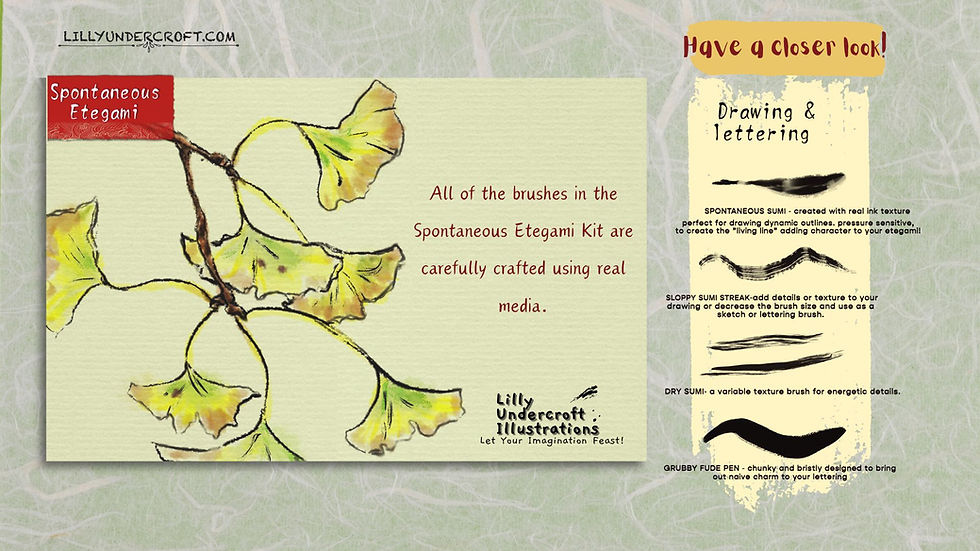 Thumbnail: Spontaneous Etegami, Ink and Gansai Brush Kit