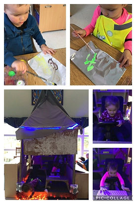 Children building a rocket ship