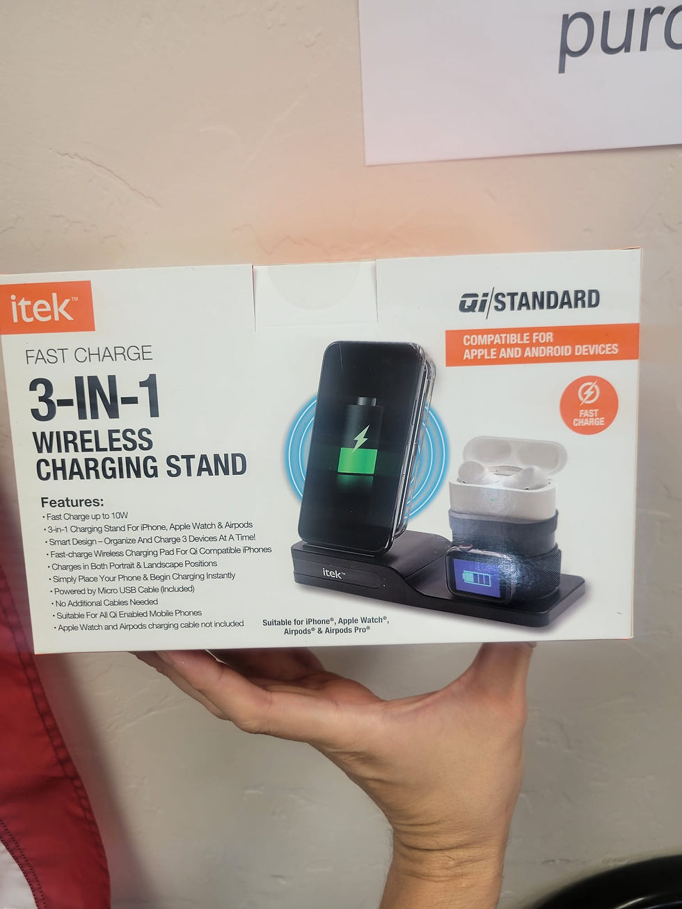 Thumbnail: 3-in-1 Qi Wireless Charging Stand USB-C Cable Black WSC61772