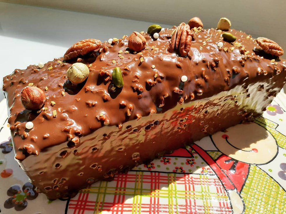 Cake chocolat, amande et pistache