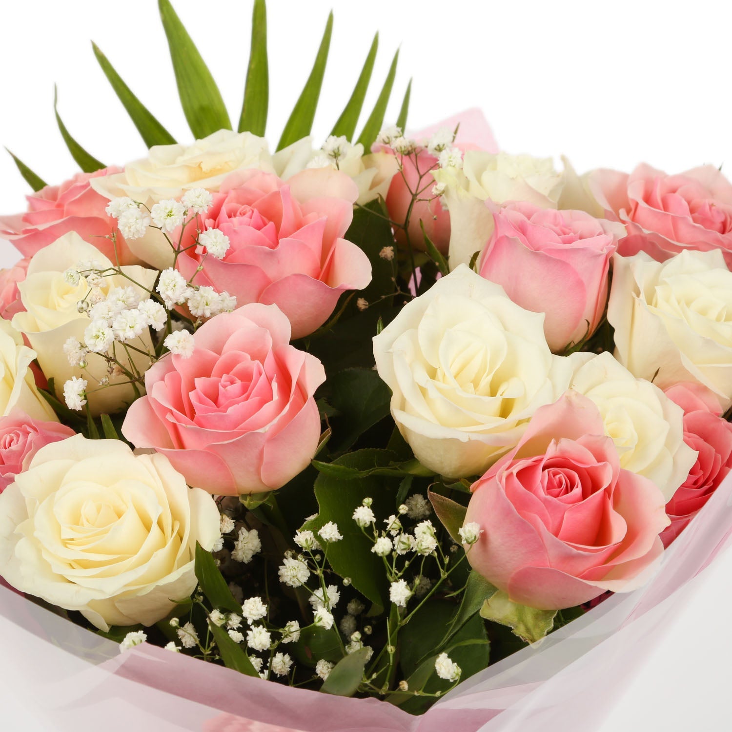 20 Rosen in Rosa & Weiß – Blumenstrauß