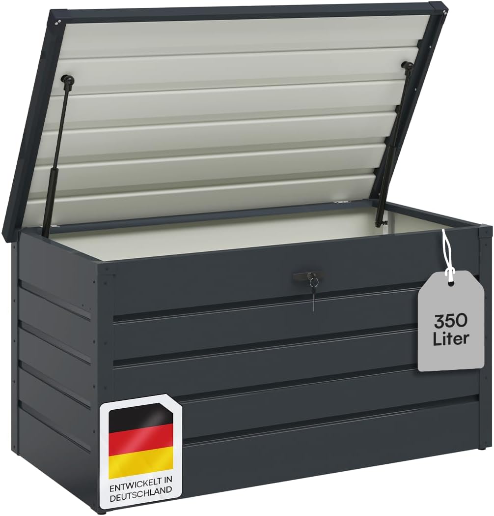 STEELSØN Gartenbox Dorado Metall Anthrazit wasserdicht abschließbar Auflagenbox