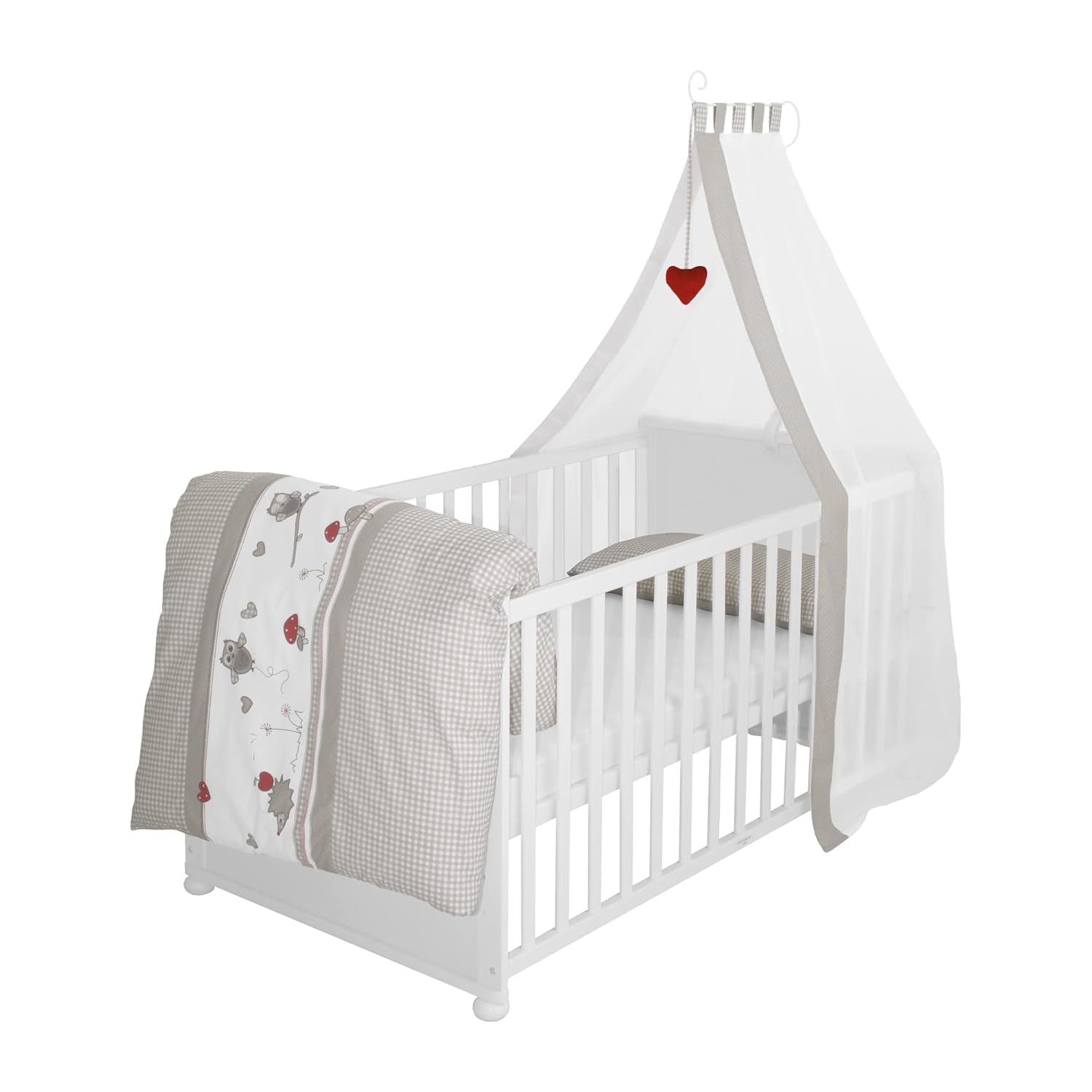 roba Babybett Set 70x140 mit Matratze, Bettwäsche & Himmel