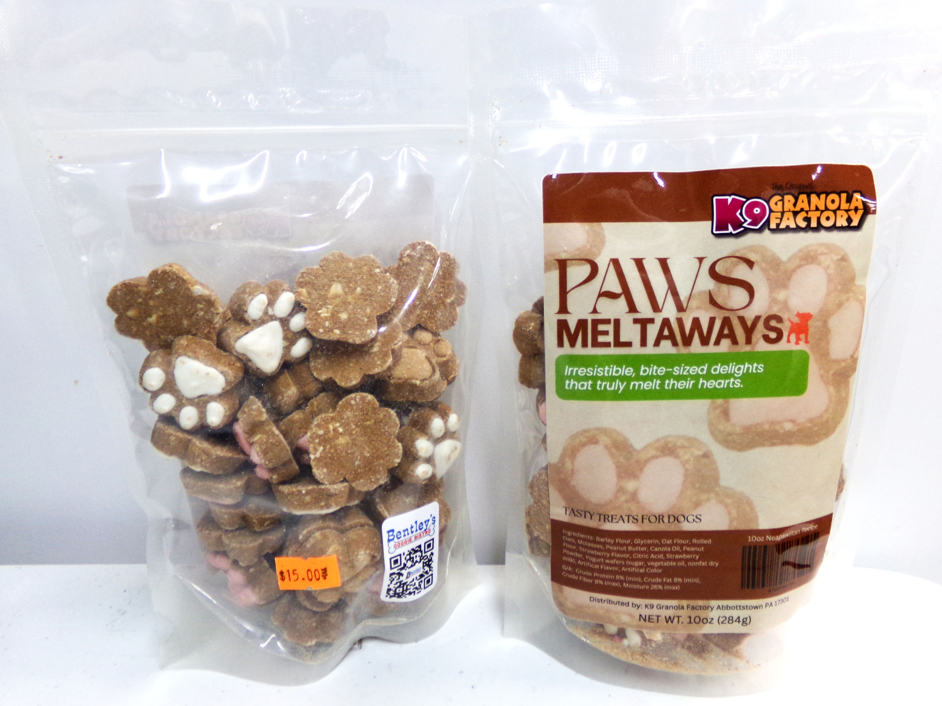 PAWS Neapawlitan Meltaways in a 10 oz bag