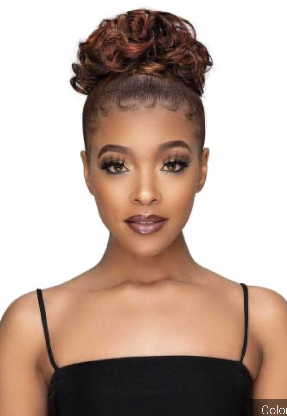 Thumbnail: Janet Collection Human Hair Blend Bun Remy Illusion Scrunch Tendril
