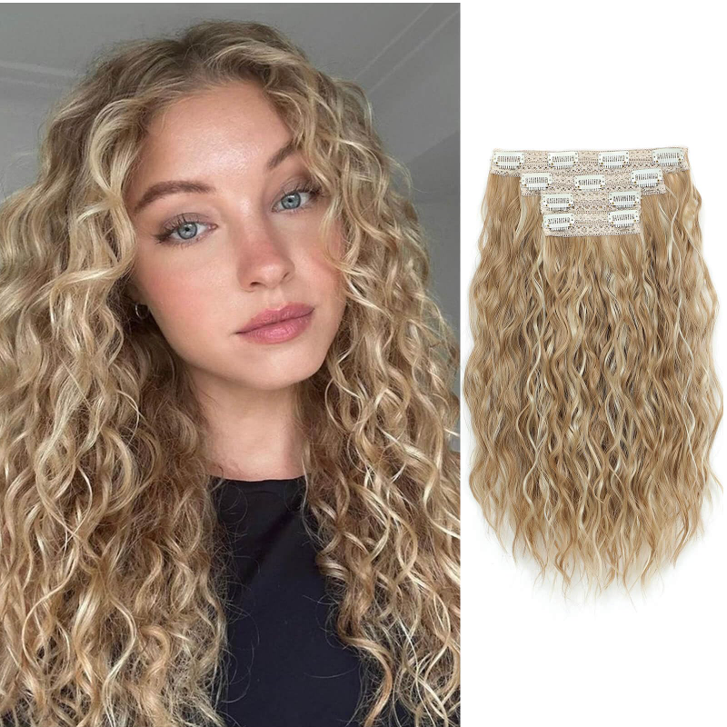 16'' Mermaid Waves 4PCS Synthetic Hair Clip In Extensions