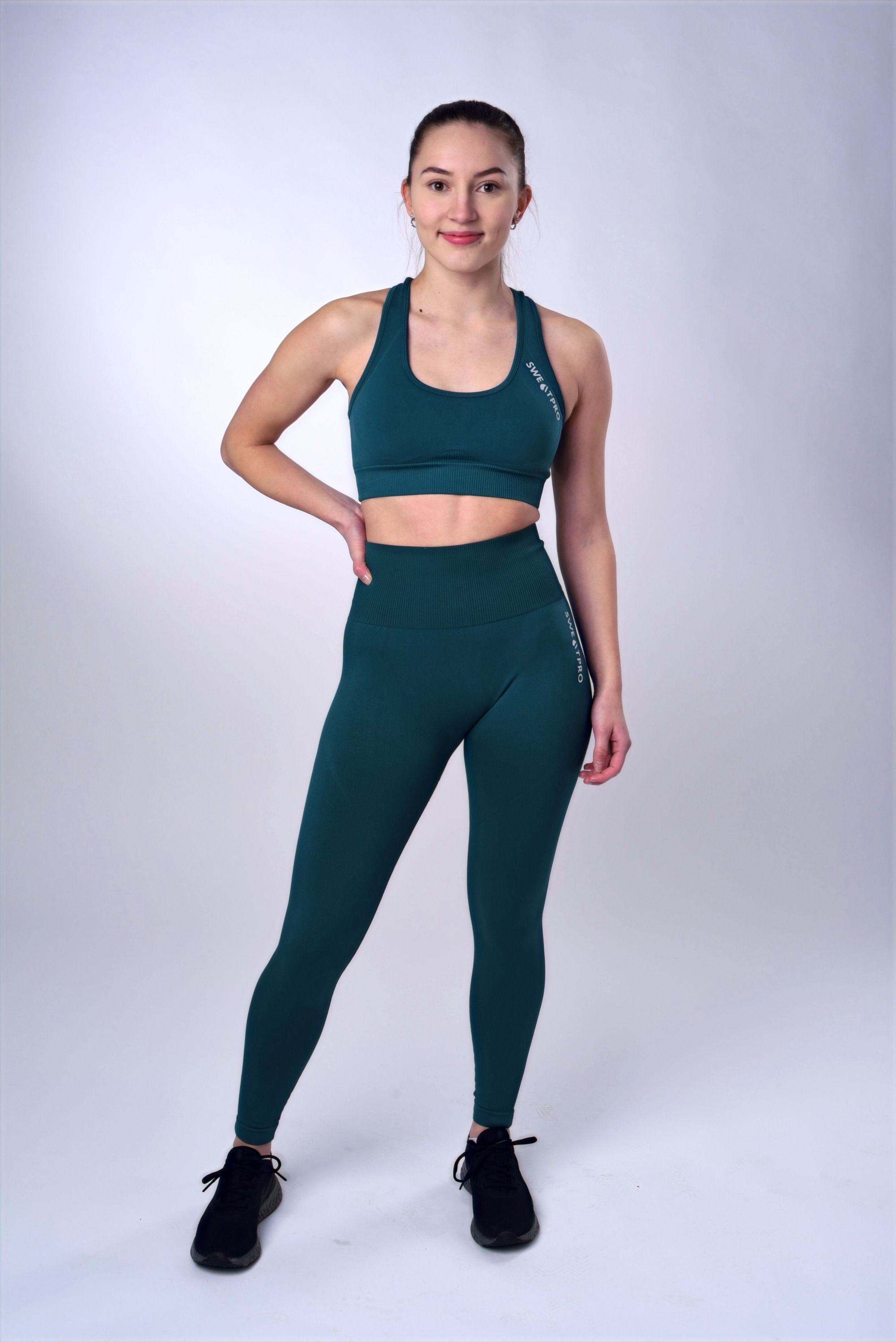 TRUE Seamless Sport Bra Web Forest Green