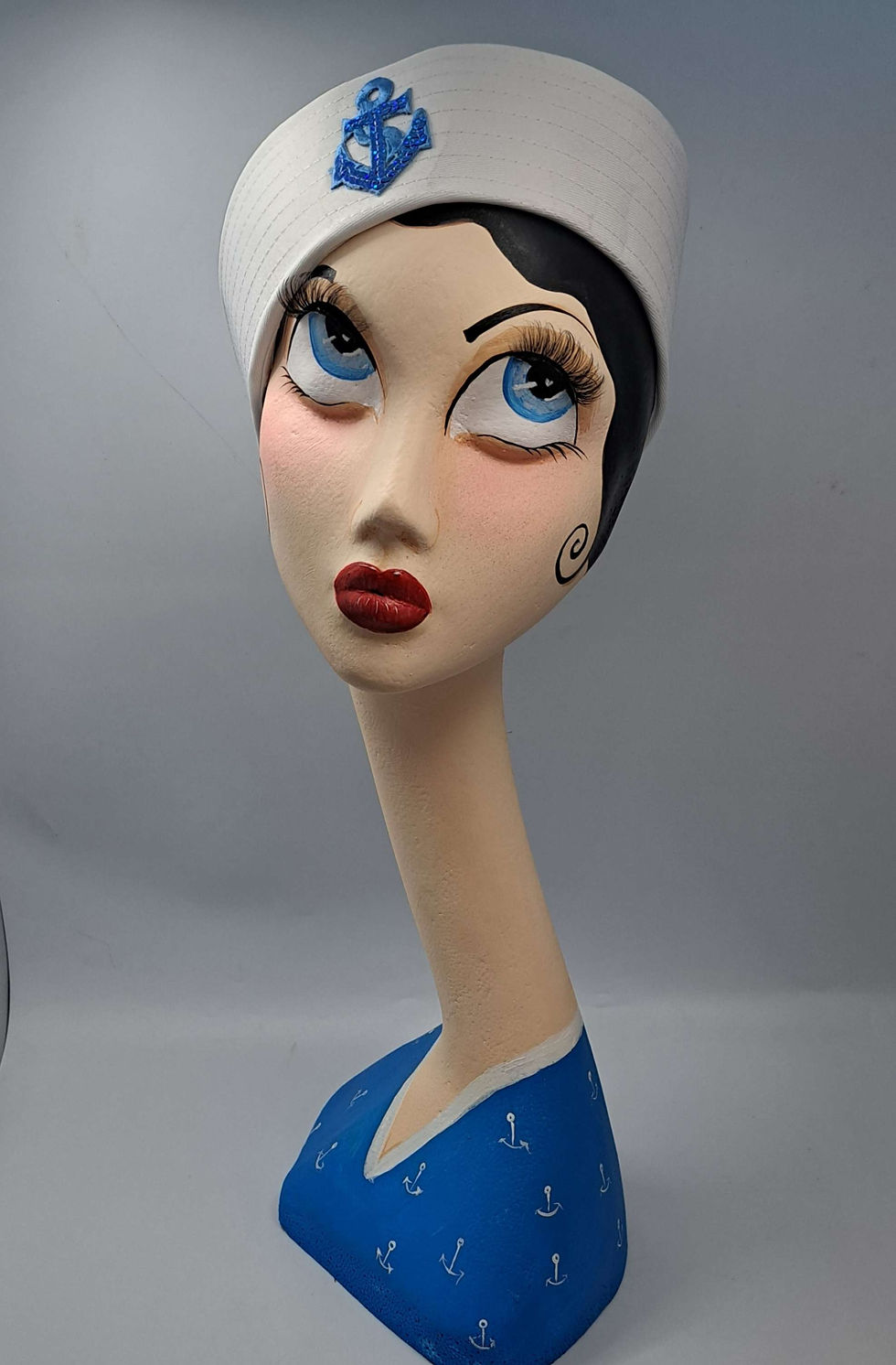 Thumbnail: Sailor girl 'Lulu' female Mannequin head shop or home display