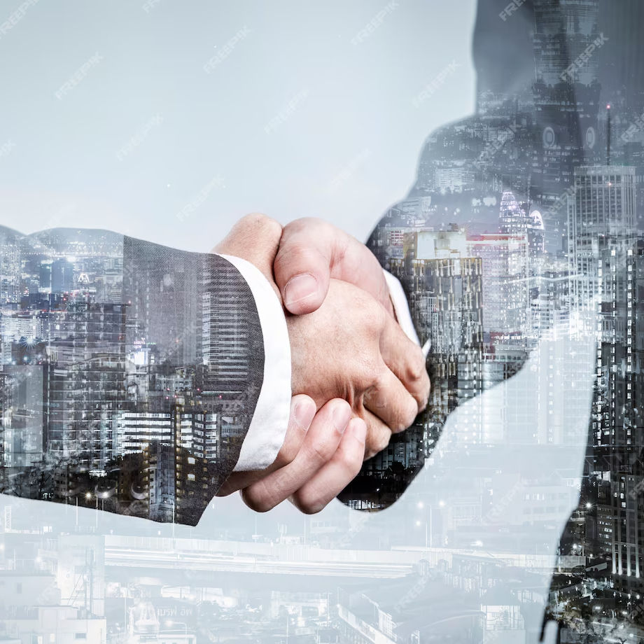 double-exposure-business-partnership-handshake-modern-city-successful-business-greeting-ag
