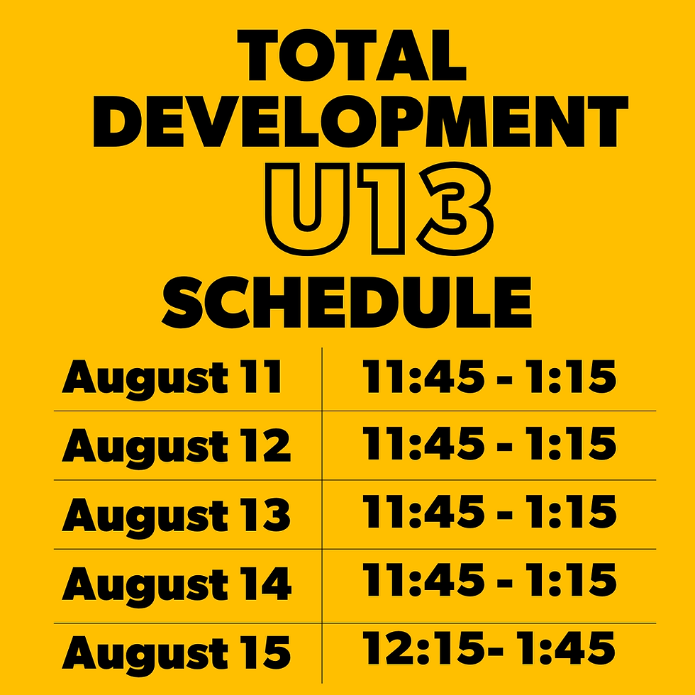 U13 Total Player Development Clinic Registration