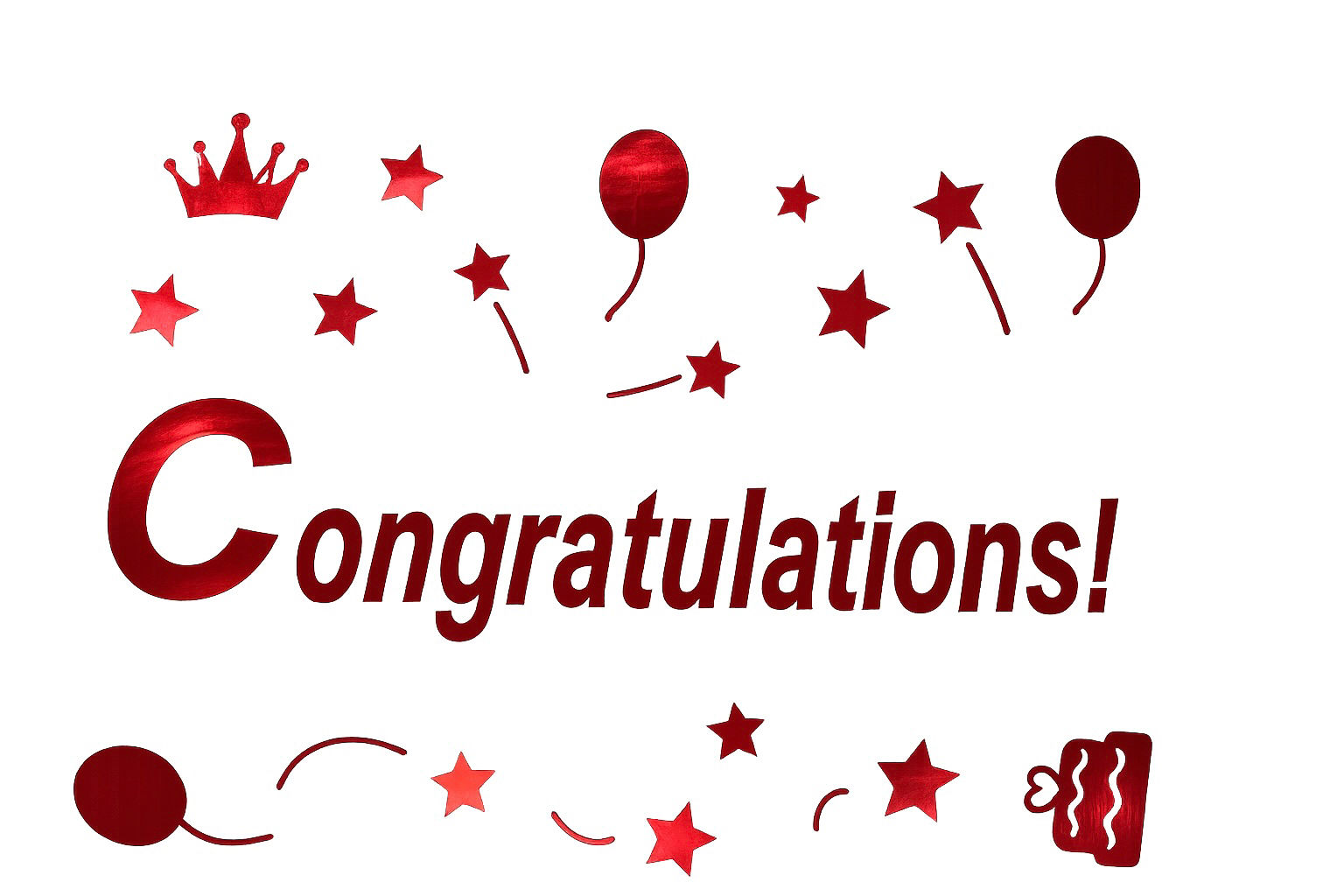 RED CONGRATULATIONS STICKER SHEET 