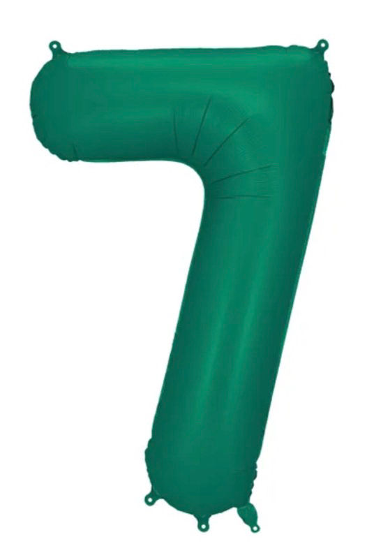 FOIL BALLOON NUMBER "7" BOTTLE GREEN (86CM)  