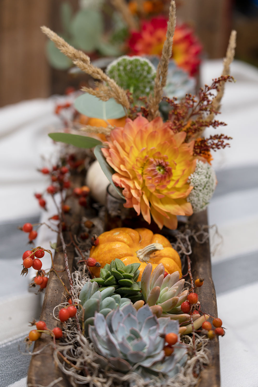 Wood Bread Bowl Fall Centerpiece