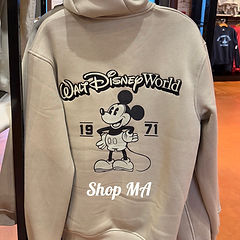 【完売】WDW ジップパーカー　ロゴ　スピジャ Disney】WDW スピリットジャージー風 ロゴ フーディ ブラック (Disney