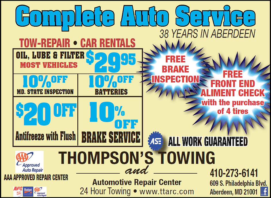 SpecialsThompson's Towing & Auto Repair Center