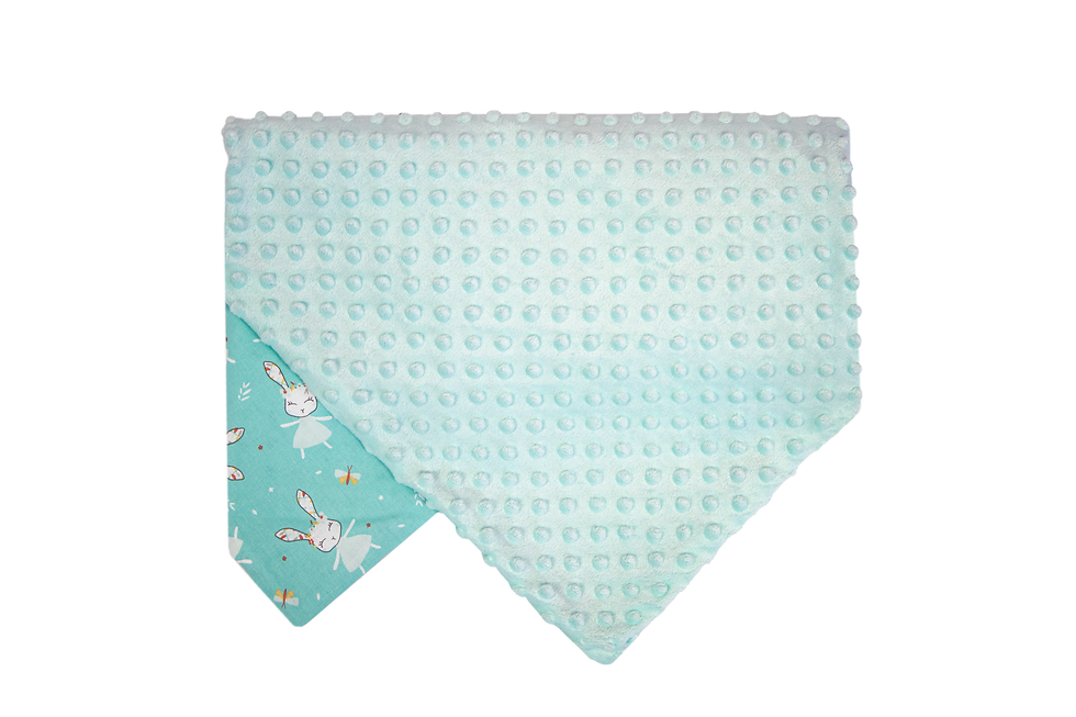 Miniature : Plaid bébé doublée minky coton - couverture bébé doublée minky coton