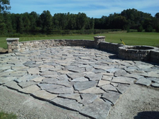 Flagstone patio construction in Dewitt, MI by All Terra Landscape Services