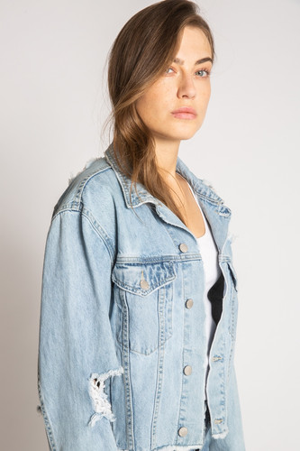 denim jacket with diamonds