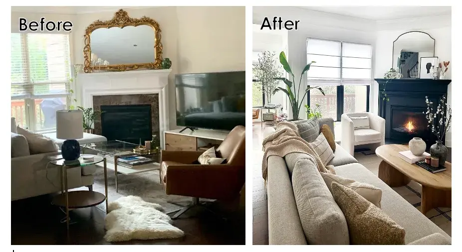 Transitioning to a Minimalist design brought kids and sleek design together, living room design by @designandcurations