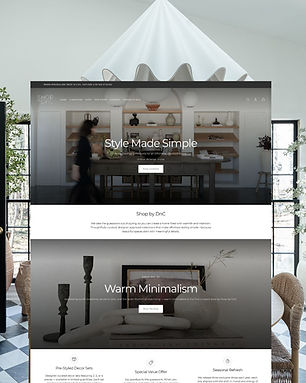 Homepage ecommerce web design for Shop by DnC by Cathleen Hall Creative