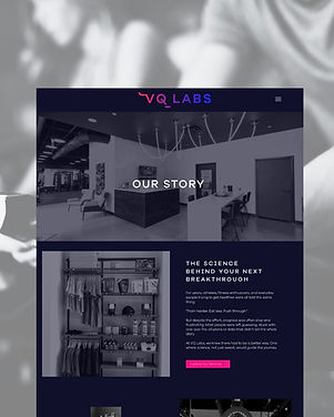 About page design for VQ Labs, highlighting founder Jeremy Wilson and studio mission.
