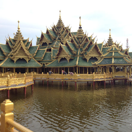 Thailand golden walkway.