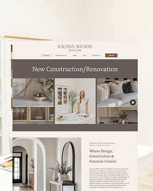 Screenshot of the New Construction and Renovation page designed for Kalissa Wilson Interiors.