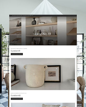 Curations drop page ecommerce web design for Shop by DnC by Cathleen Hall Creative