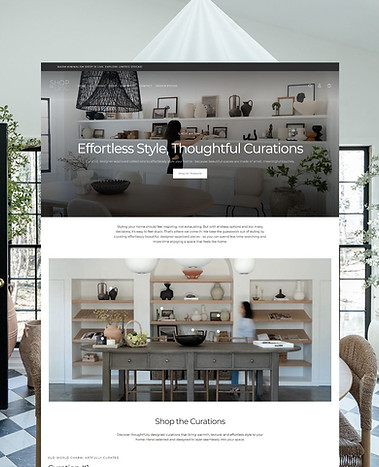 Screenshot of the Curations page on the custom Shopify ecommerce site for Shop by DNC, highlighting the shoppable image feature, designed by Cathleen Hall Creative.
