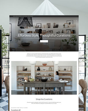 Curations page ecommerce web design for Shop by DnC by Cathleen Hall Creative