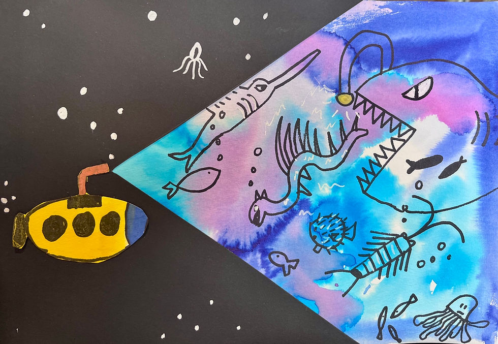 DEEP SEA CREATURES IN WATERCOLOUR  | Ages 5-12